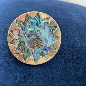 House of Harlow big round gold and blue ring